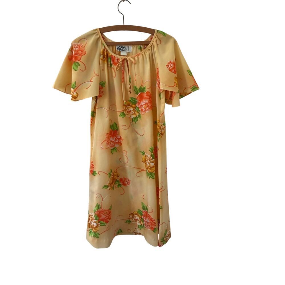 Vintage Hilo Hattie Dress Hawaiian Floral Print Mulitcolor Size 8